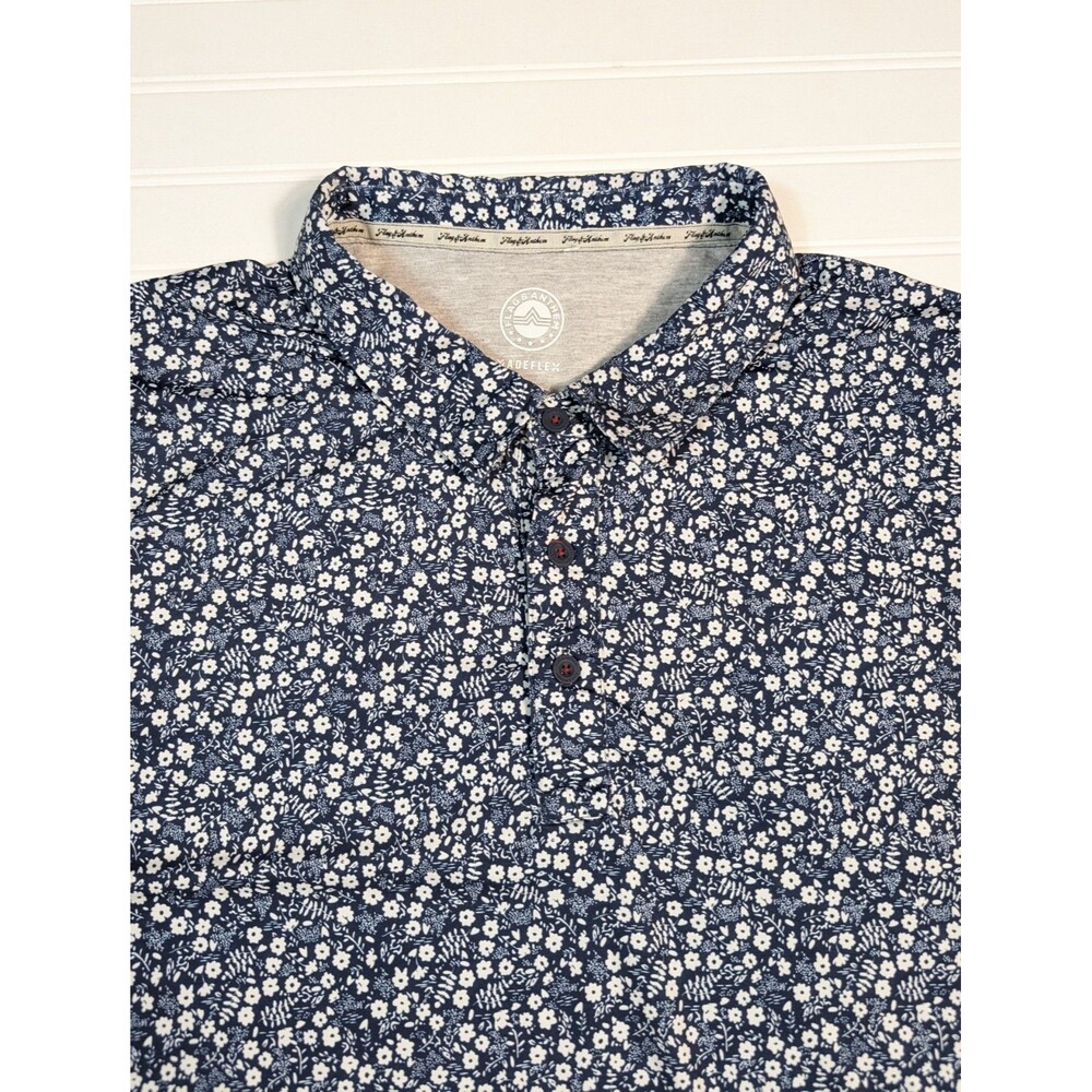 Flag & Anthem Madeflex Men's XXXL Blue Floral Print Short Sleeve Golf Polo Shirt